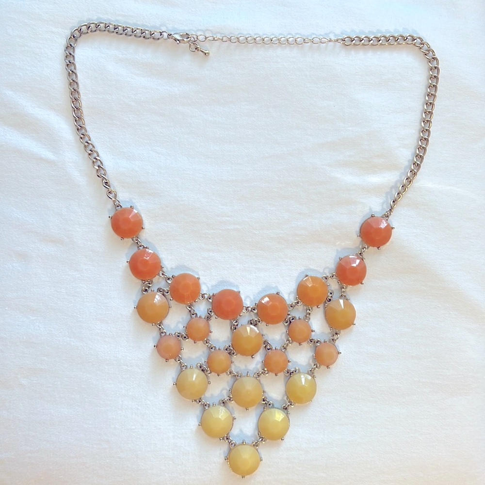 Orange and yellow statement necklace